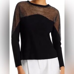 Liv Milano Black Mesh Yoke Long Sleeve Top